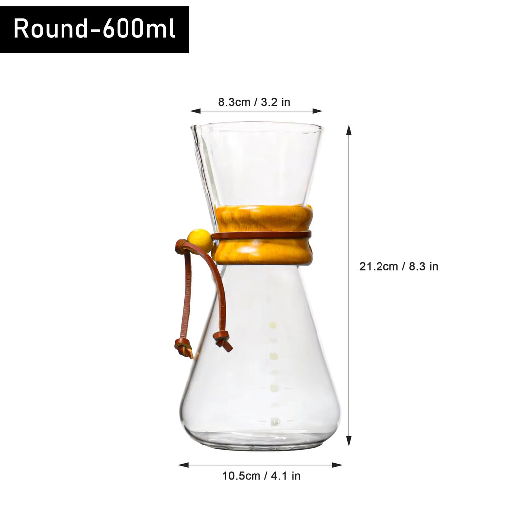 Cafetera Chemex Premium de Cristal – Método Pour-Over para Café de Especialida