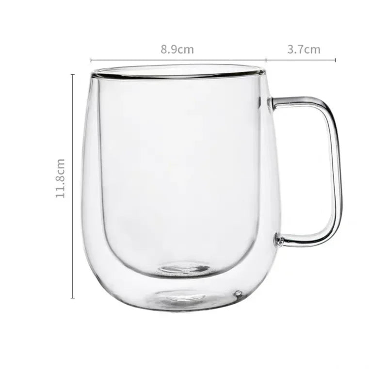Vasos de Doble Pared de Vidrio Borosilicato 150-350ml