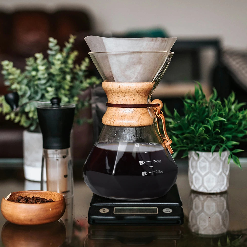 Cafetera Chemex Premium de Cristal – Método Pour-Over para Café de Especialida