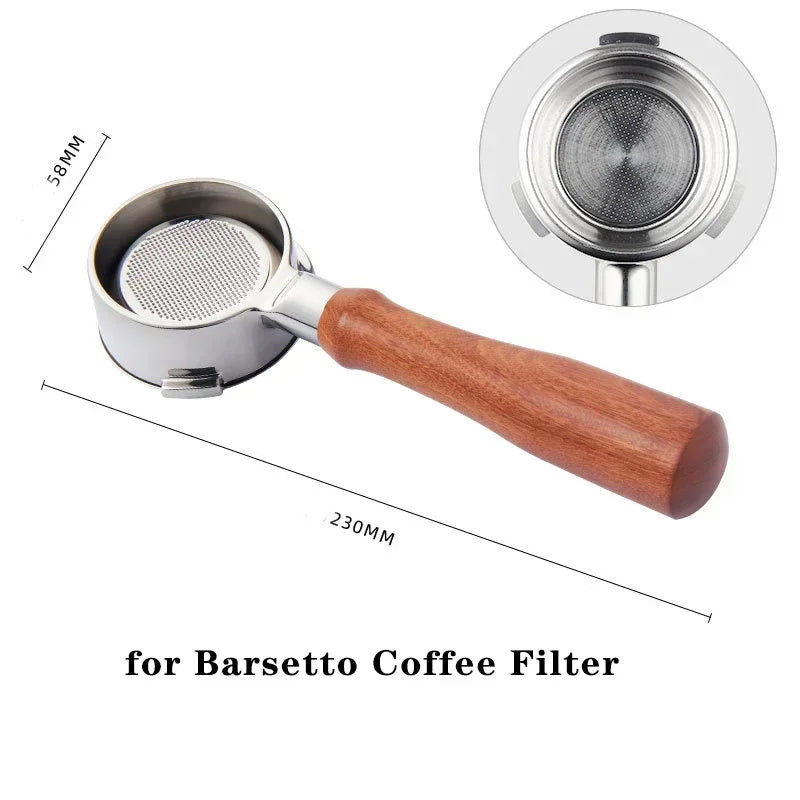 Portafiltro Sin Fondo 58 mm | Portafiltro Bottomless de Acero Inoxidable para Espresso Profesional