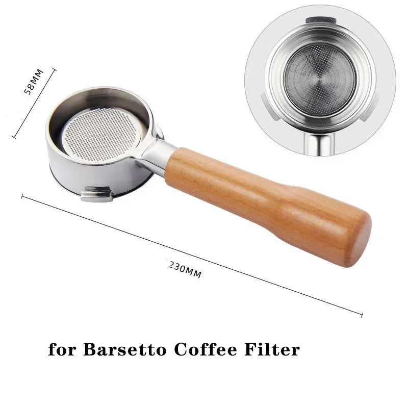 Portafiltro Sin Fondo 58 mm | Portafiltro Bottomless de Acero Inoxidable para Espresso Profesional