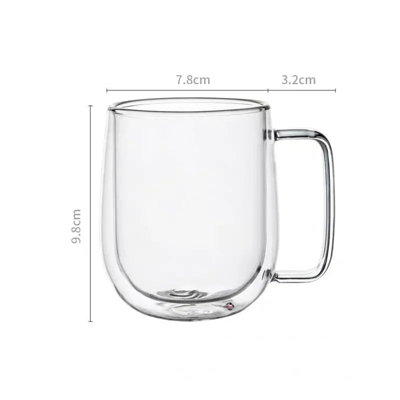 Vasos de Doble Pared de Vidrio Borosilicato 150-350ml